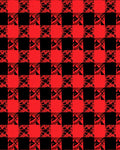 Rustic Red Black Buffalo Check Leaf Rug