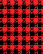 Rustic Red Black Buffalo Check Leaf Rug