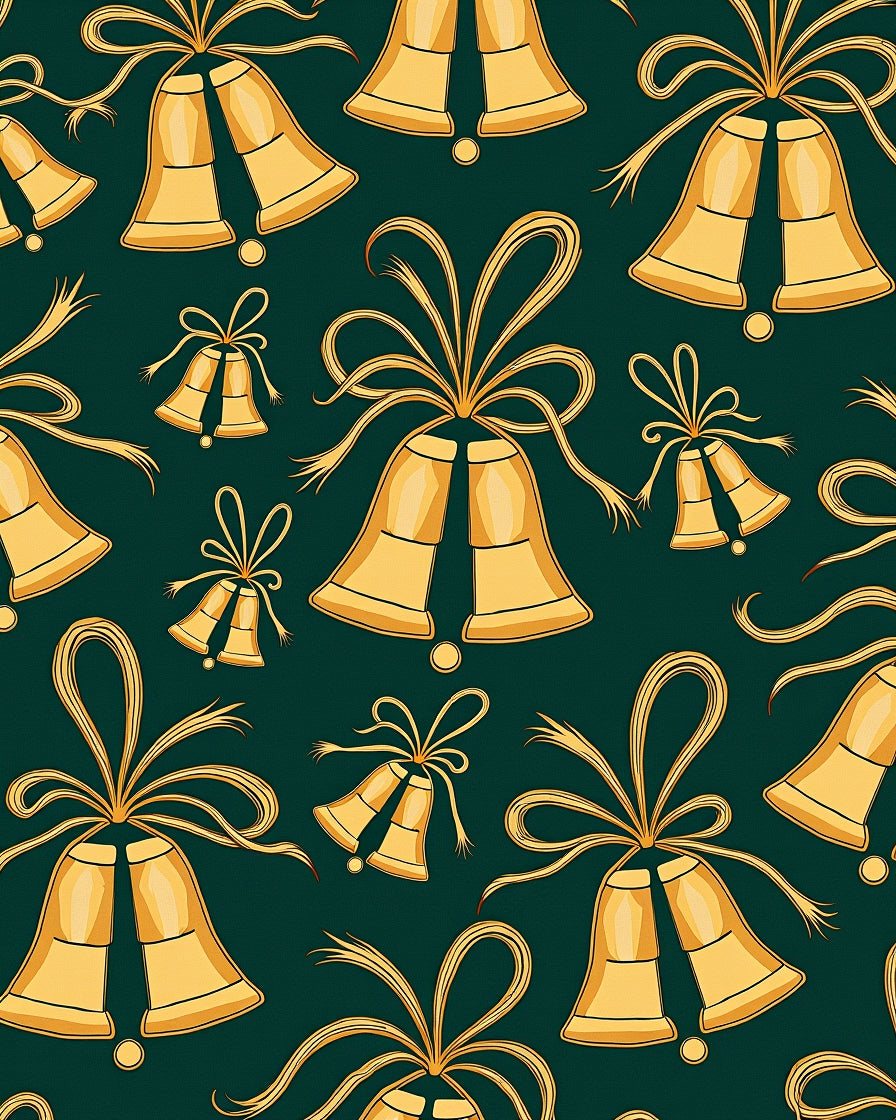 Golden Bow Bells Festive Collection Rug