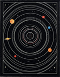 Black Celestial Solar System Orbits Rug