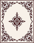 Deep Red Floral Border Medallion Rug