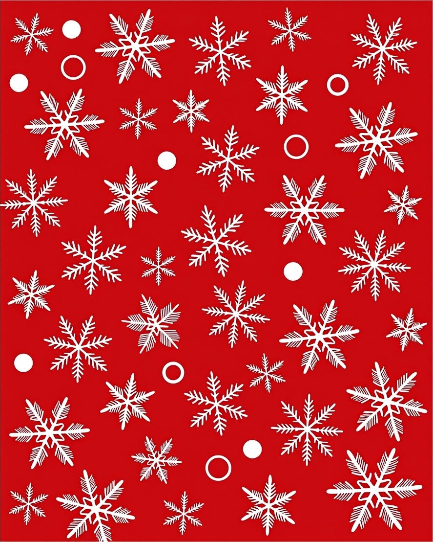 Charming Red Snowflake Holiday Arrangement Rug