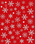 Charming Red Snowflake Holiday Arrangement Rug