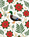 Vibrant Red Floral Mallard Countryside Rug