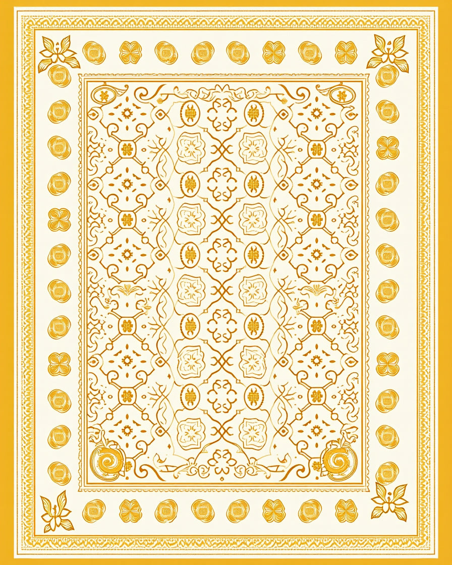 Golden Medallion Jubilee Garden Rug