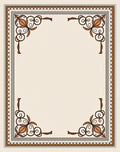 Brown Floral Scroll Border Rug