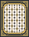 Art Deco Geometric Starburst Arrangement Rug