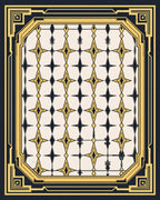 Art Deco Geometric Starburst Arrangement Rug