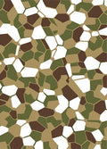 Camouflage Green Brown White Geometric Shapes Rug