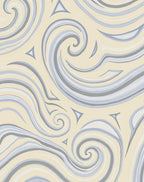 Pale Yellow Swirl Triangles Abstract Rug