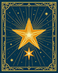 Golden Starburst Celestial Frame Rug