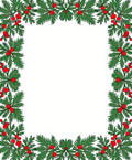 Green Pine Berry Border Rug