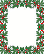 Green Pine Berry Border Rug