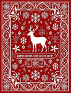 Red White Reindeer Snowflake Scandinavian Rug