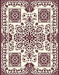 Crimson Vine Court Medallion Accent Rug
