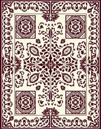 Crimson Vine Court Medallion Accent Rug