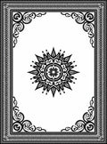 Ornate Black Sunburst Mandala Border Rug