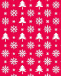 Christmas Snowflakes and Trees Rug