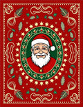 Festive Santa Circle Star Garland Rug