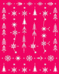 White Forest Snowflakes On Pink Rug