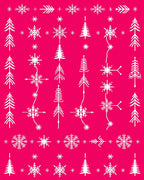 White Forest Snowflakes On Pink Rug