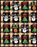 Christmas Snowman Tree Festive Border Rug