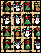 Christmas Snowman Tree Festive Border Rug