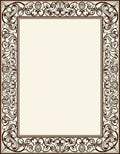 Dark Chocolate Art Nouveau Border Rug
