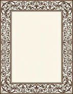 Dark Chocolate Art Nouveau Border Rug