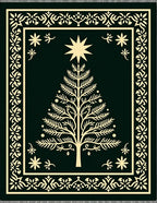 Dark Green Pine Tree Star Rug
