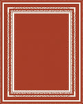 Terracotta White Geometric Border Rug