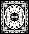 Black White Ornamental Tree Mandala Rug