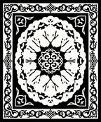 Black White Ornamental Tree Mandala Rug