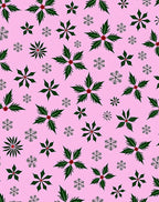 Pink Holly Snowflake Scatter Rug