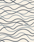 Oceanic Waves Blue Grey Abstract Rug