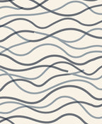 Oceanic Waves Blue Grey Abstract Rug