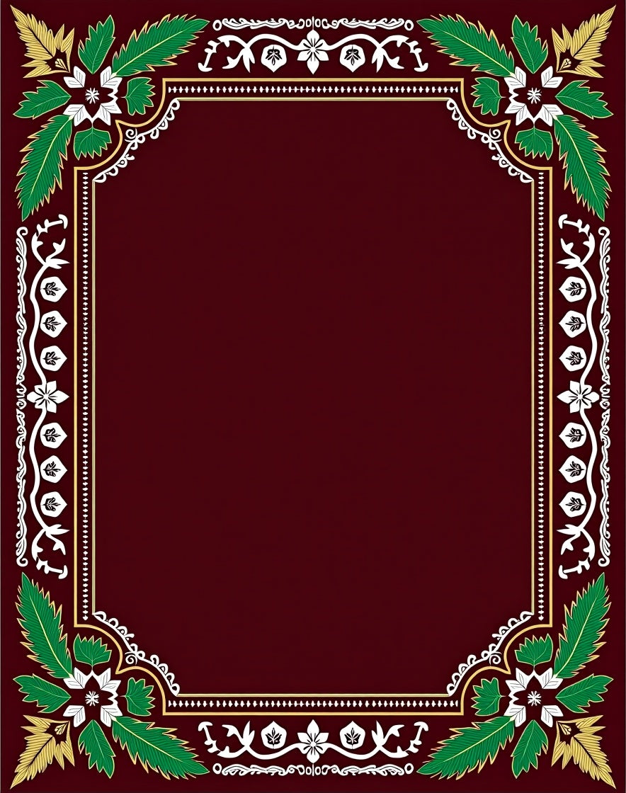 Crimson Leaf Vine Flourish Rug