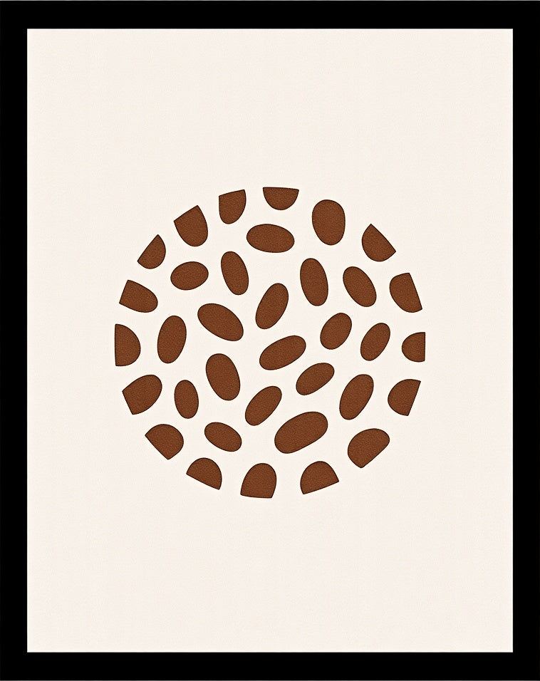 Organic Brown Polka Dot Circle Rug