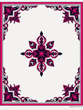 Vibrant Pink and Navy Floral Medallion Rug