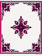 Vibrant Pink and Navy Floral Medallion Rug