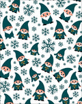 Teal Gnomes And Snowflakes Pattern Rug
