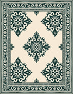 Classic Emerald Medallion Border Rug
