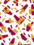 Crimson Gold Geometric Collage Rug