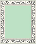 Cream Black Scrollwork Border Mint Rug