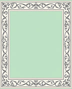 Cream Black Scrollwork Border Mint Rug
