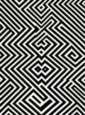 Monochrome Geometric Maze Optical Illusion Rug