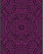 Vibrant Magenta Labyrinthine Lines Rug