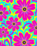 Vibrant Pink Floral Swirls Rug
