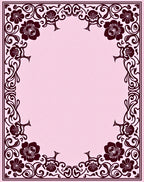 Ornate Dark Floral Oval Frame Rug
