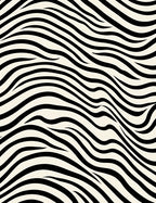 Black Zebra Stripe Wave Rug